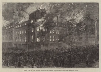 Great Fire in the Central Exchange Buildings, Newcastle-on-Tyne